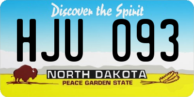 ND license plate HJU093