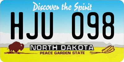 ND license plate HJU098