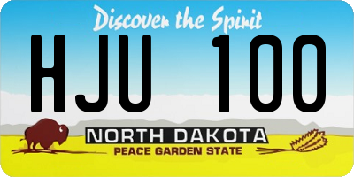 ND license plate HJU100