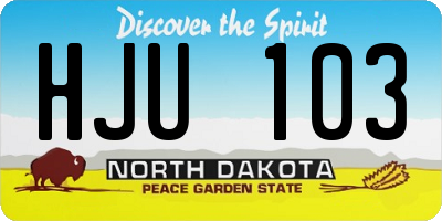 ND license plate HJU103