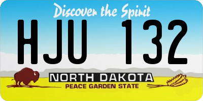 ND license plate HJU132