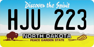 ND license plate HJU223