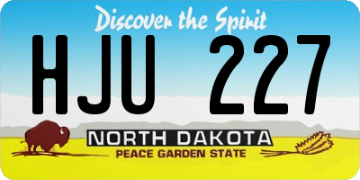 ND license plate HJU227