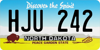 ND license plate HJU242
