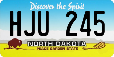 ND license plate HJU245