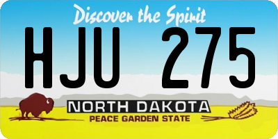 ND license plate HJU275