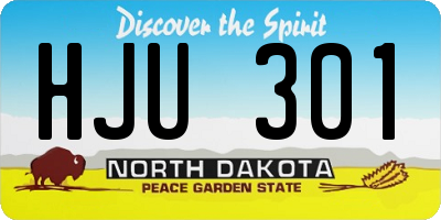 ND license plate HJU301