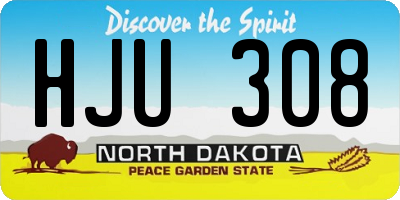ND license plate HJU308