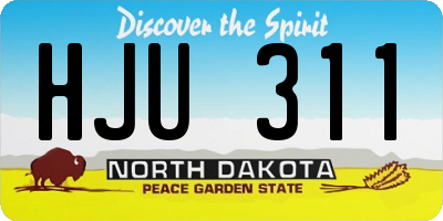 ND license plate HJU311