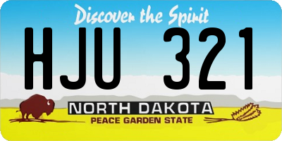ND license plate HJU321