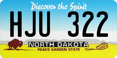 ND license plate HJU322