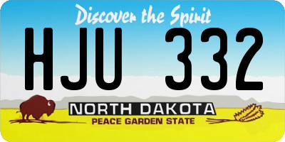 ND license plate HJU332