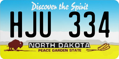 ND license plate HJU334