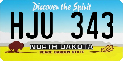ND license plate HJU343