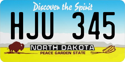 ND license plate HJU345