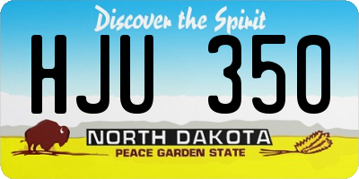 ND license plate HJU350