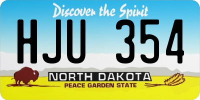 ND license plate HJU354