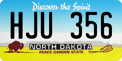 ND license plate HJU356