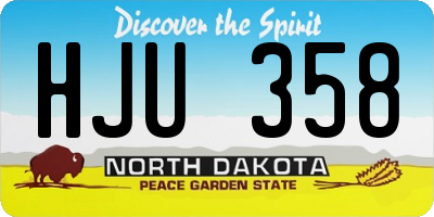 ND license plate HJU358