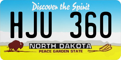 ND license plate HJU360