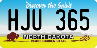 ND license plate HJU365