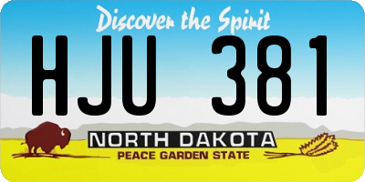 ND license plate HJU381