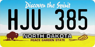 ND license plate HJU385