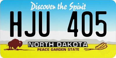 ND license plate HJU405