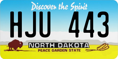 ND license plate HJU443