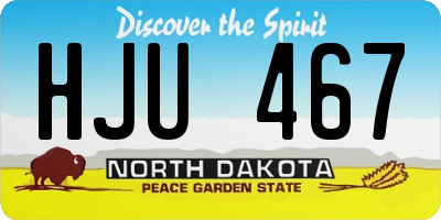 ND license plate HJU467