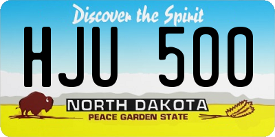 ND license plate HJU500