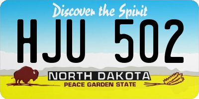 ND license plate HJU502