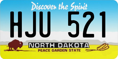 ND license plate HJU521