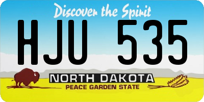 ND license plate HJU535