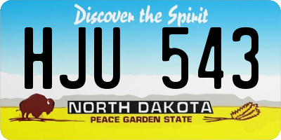 ND license plate HJU543