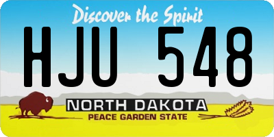 ND license plate HJU548