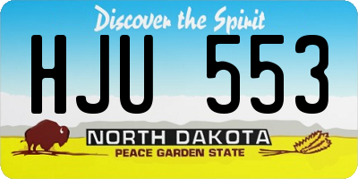 ND license plate HJU553