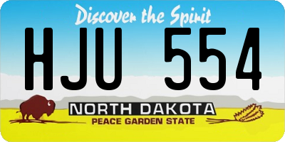 ND license plate HJU554