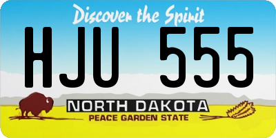 ND license plate HJU555