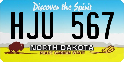 ND license plate HJU567