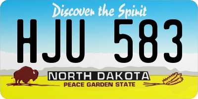 ND license plate HJU583
