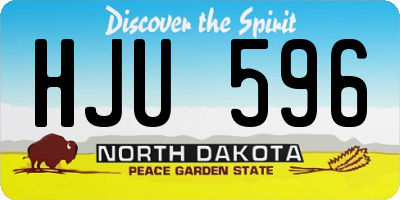 ND license plate HJU596