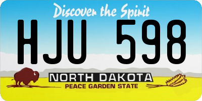 ND license plate HJU598