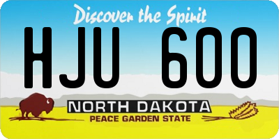 ND license plate HJU600