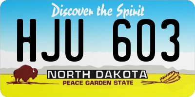 ND license plate HJU603