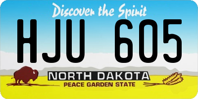 ND license plate HJU605