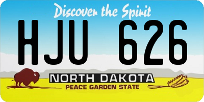 ND license plate HJU626