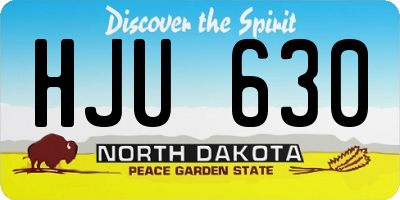 ND license plate HJU630