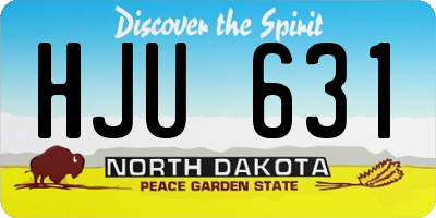 ND license plate HJU631