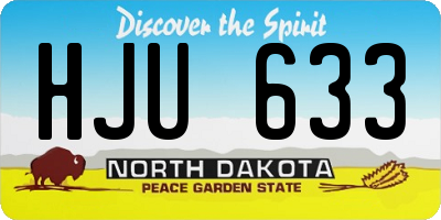 ND license plate HJU633